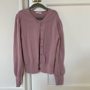 Jcrew - Crewcuts.  Lavender cardigan.  Pleats at the shoulders.  Size 10-11.